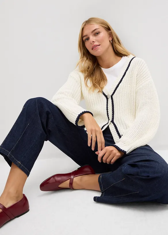 Grobstrick Cardigan aus Baumwoll-Mix, bonprix