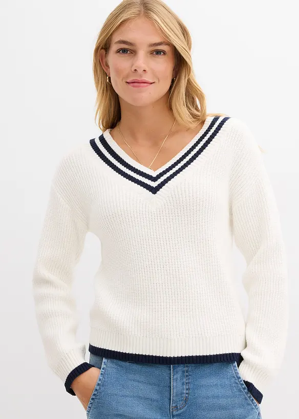 Pull en viscose m&eacute;lang&eacute;e, bonprix