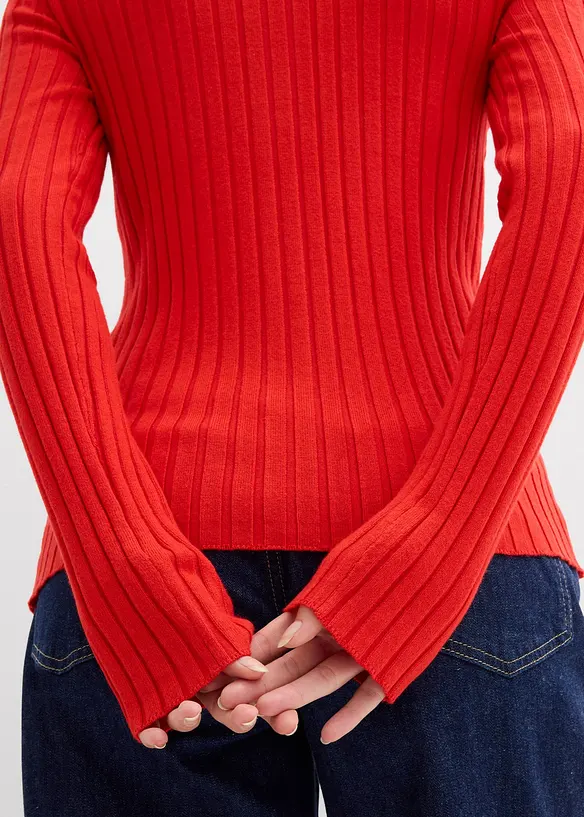 Gilet en maille c&ocirc;tel&eacute;e, bonprix