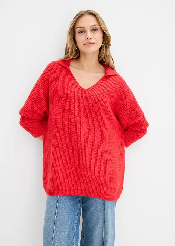 Oversize-Pullover mit Polokragen, bonprix