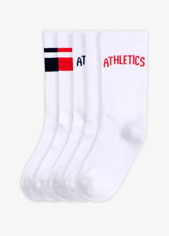 Lot de 5 paires de chaussettes de sport avec int&eacute;rieur &eacute;ponge, bonprix