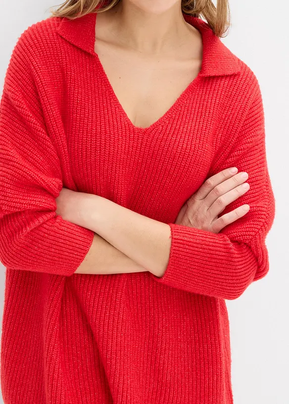 Oversize-Pullover mit Polokragen, bonprix
