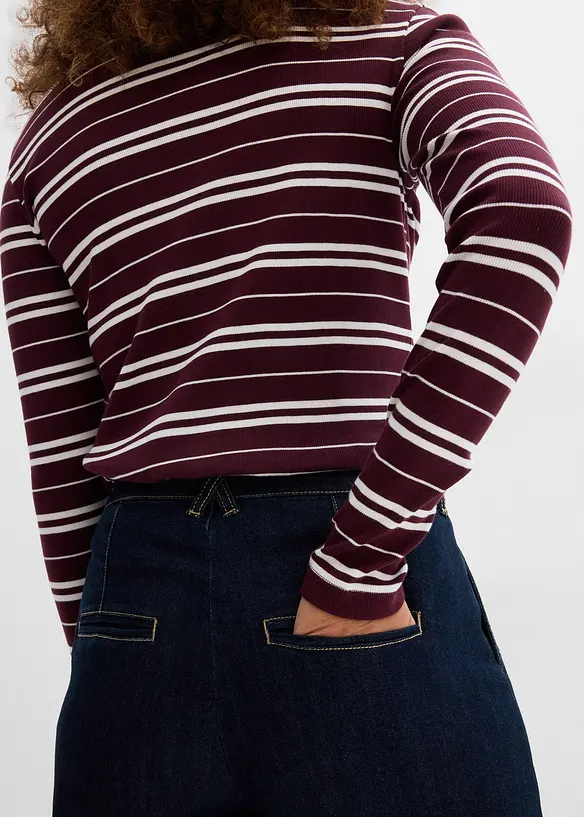 Jean large &agrave; taille haute &eacute;lastiqu&eacute;e, bonprix