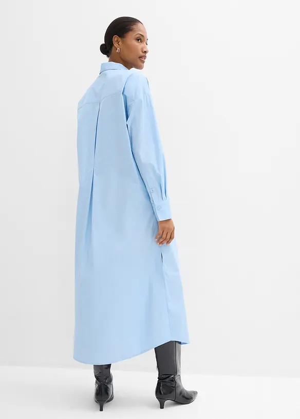 Hemdblusenkleid aus reiner Baumwolle, bonprix