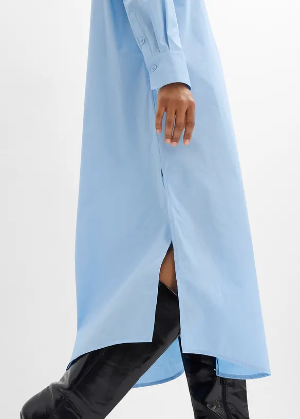 Hemdblusenkleid aus reiner Baumwolle, bonprix