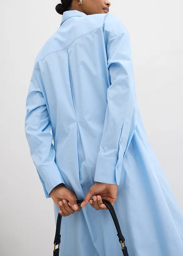 Hemdblusenkleid aus reiner Baumwolle, bonprix