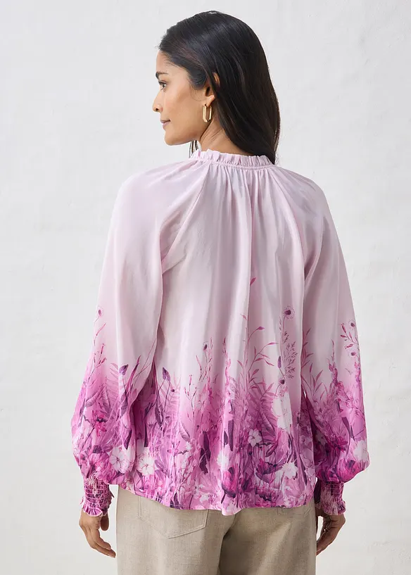 Bluse mit Seidenanteil, bonprix