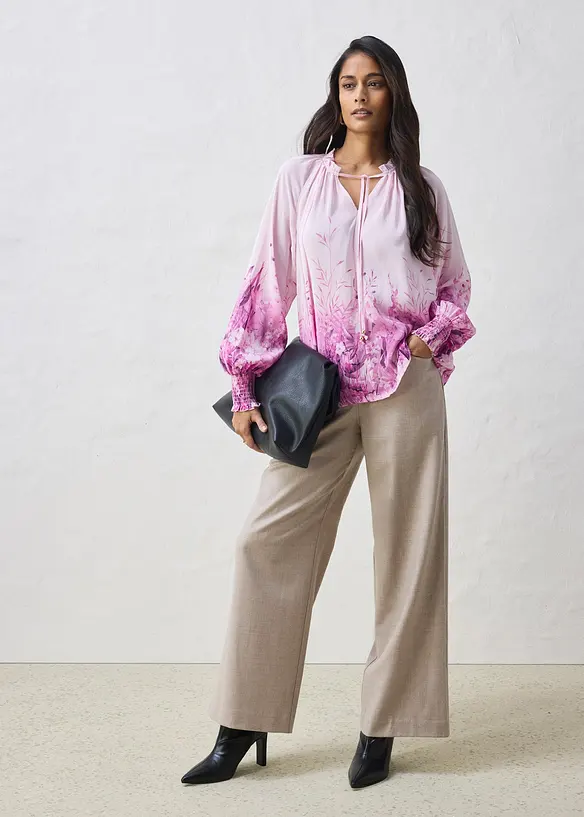 Bluse mit Seidenanteil, bonprix