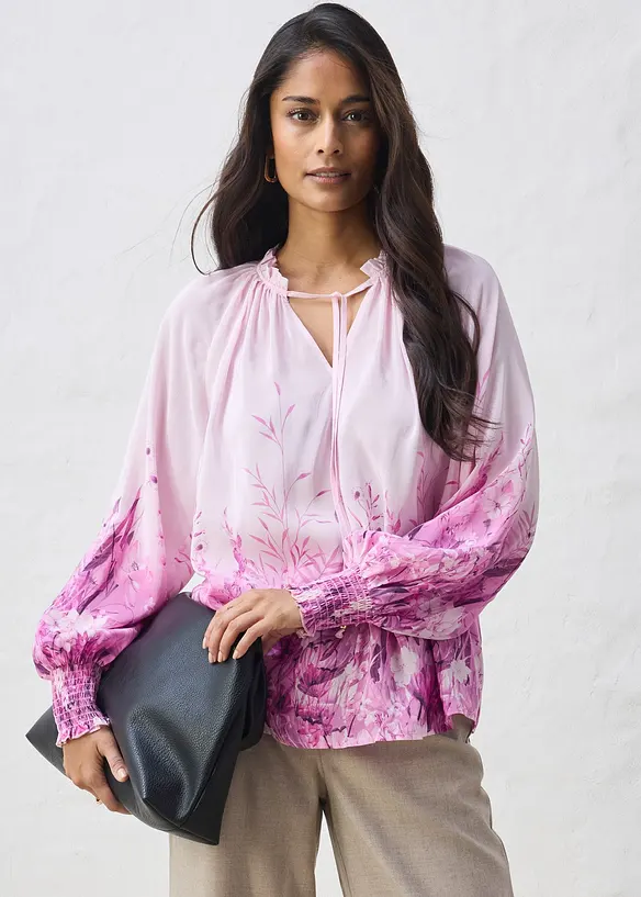 Bluse mit Seidenanteil, bonprix