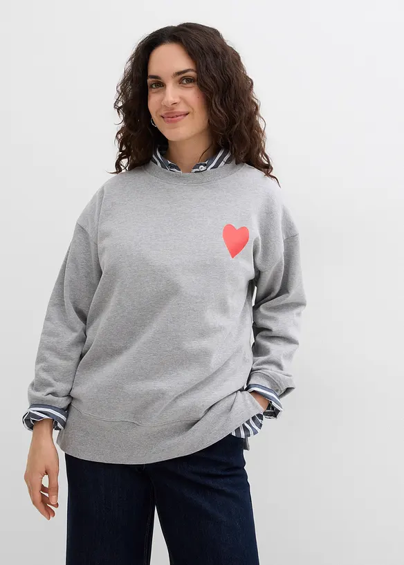 Sweat-shirt oversize en coton, bonprix