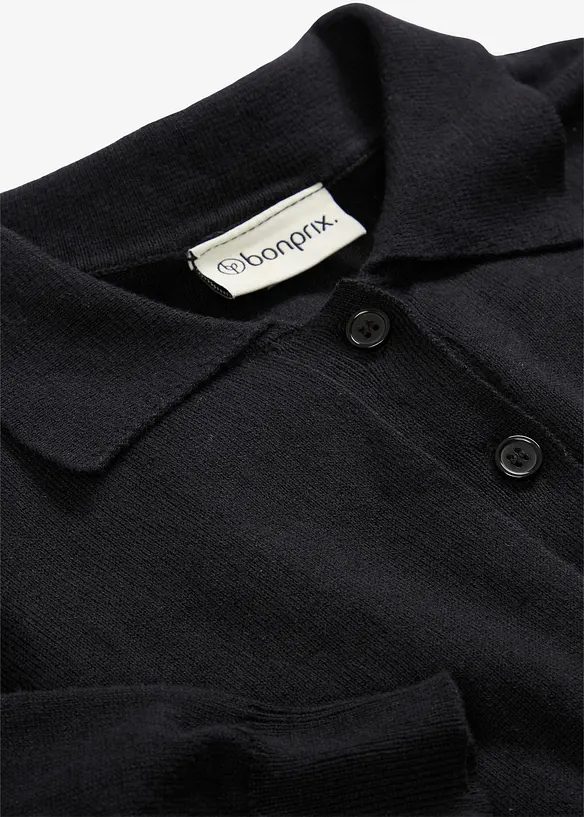 Polo-Pullover mit Seidenanteil, bonprix
