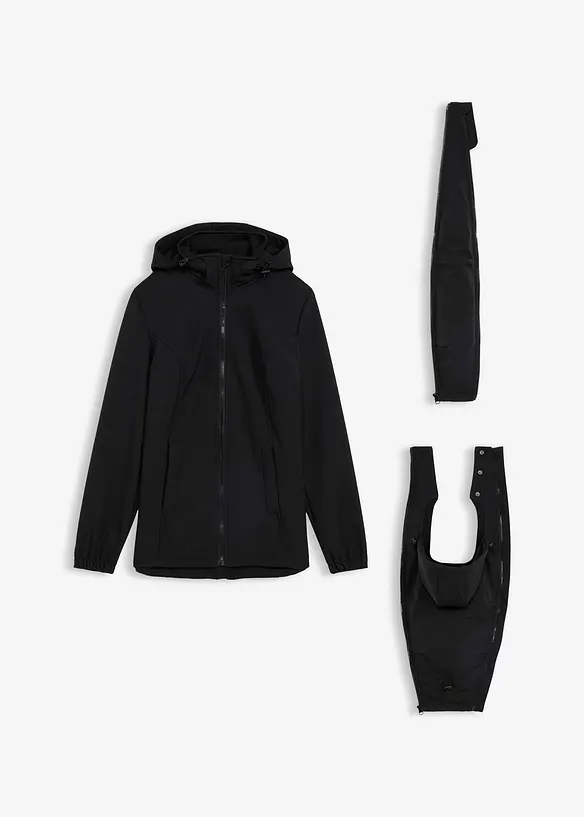 Veste de grossesse en softshell avec fonction portage devant et derri&egrave;re, bonprix