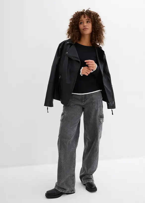 Strickshirt mit Kontrastsaum, bonprix