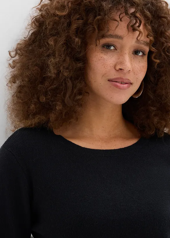 Strickshirt mit Kontrastsaum, bonprix