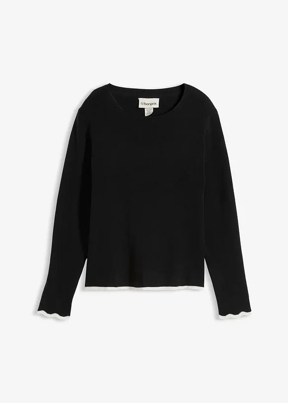 Strickshirt mit Kontrastsaum, bonprix