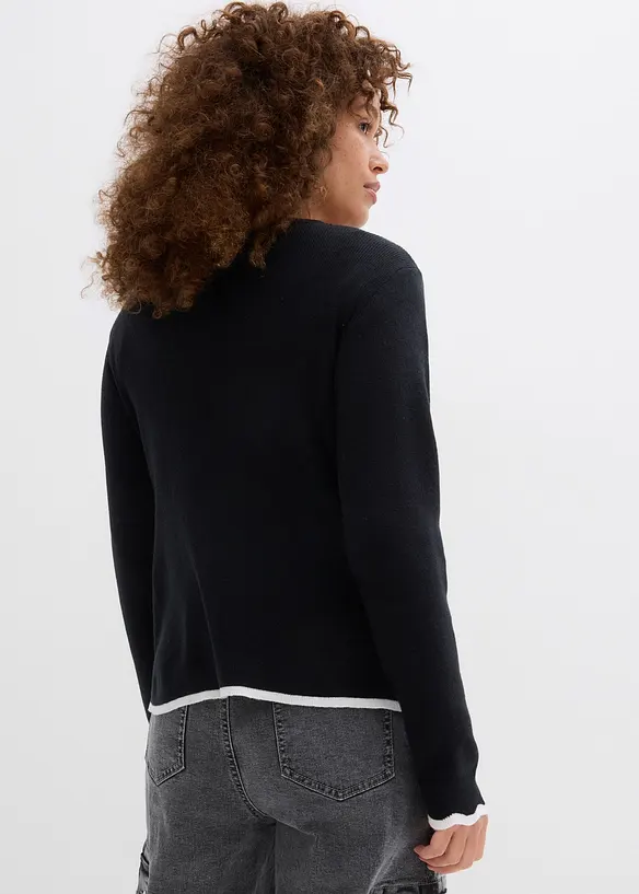 Strickshirt mit Kontrastsaum, bonprix