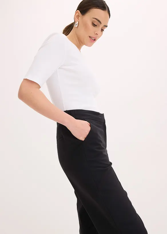 Pantalon 3/4 fusel&eacute; et fendu en bas, bonprix