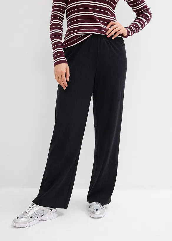 Lot de 2&nbsp;pantalons en jersey c&ocirc;tel&eacute;, bonprix