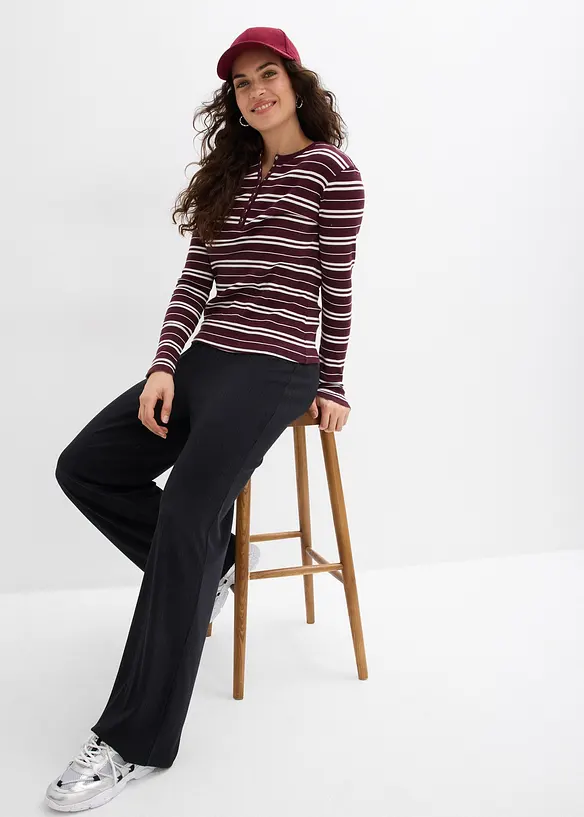 Lot de 2&nbsp;pantalons en jersey c&ocirc;tel&eacute;, bonprix