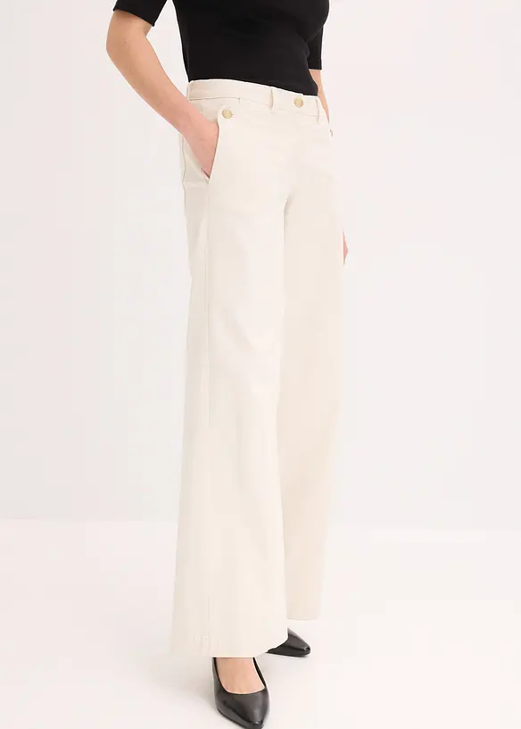 Wide Leg Hose mit Stretch, bonprix
