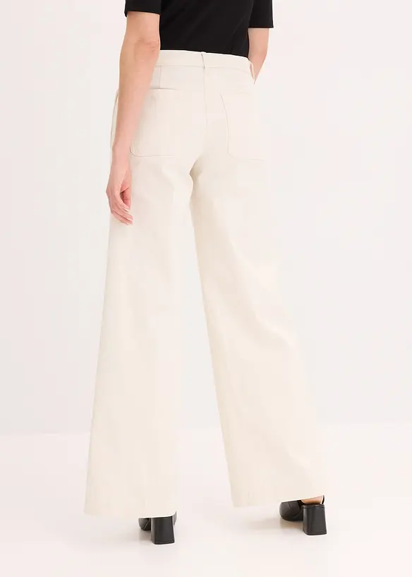 Wide Leg Hose mit Stretch, bonprix