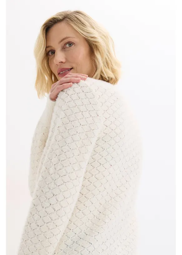 Ajour-Pullover mit Federgarn, bonprix