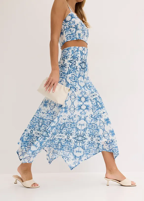 Jupe longue &agrave; pointes, bonprix