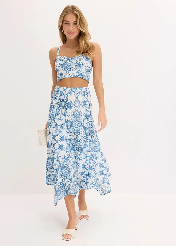 Jupe longue &agrave; pointes, bonprix