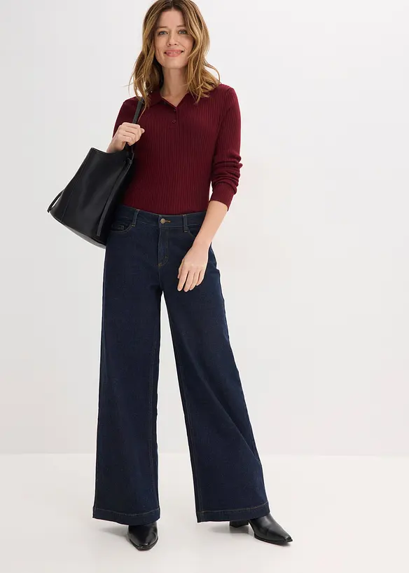 Ripp-Strickpullover aus Viskose-Mix, bonprix