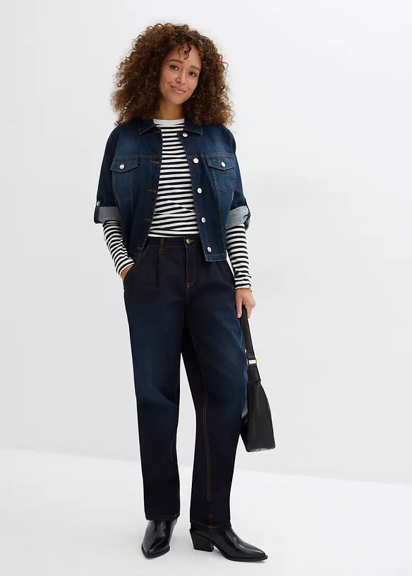 Barrel-Jeans, Mid Waist, Stretch, bonprix