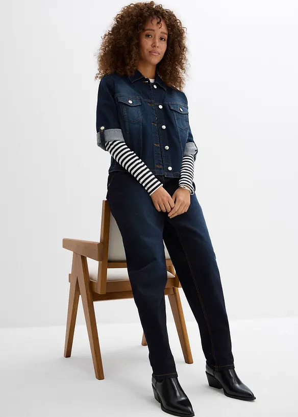 Barrel-Jeans, Mid Waist, Stretch, bonprix