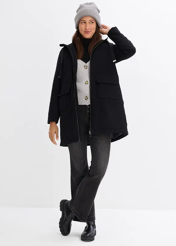 warm wattierter Winterparka mit Teddyfutter in Kapuze, bonprix