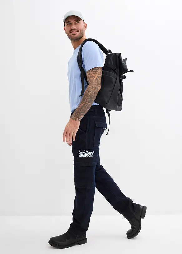 Relaxed-Fit Stretch-Jeans mit Bequembund, Straight, bonprix