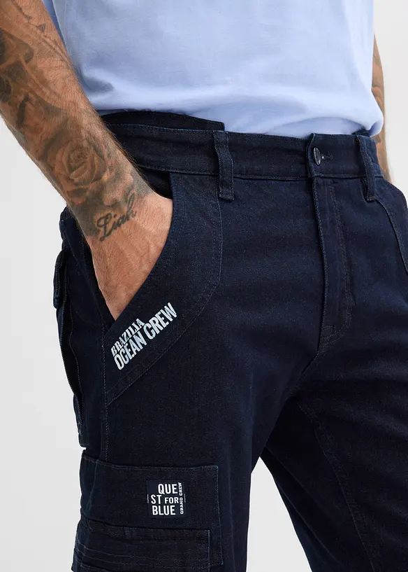 Relaxed-Fit Stretch-Jeans mit Bequembund, Straight, bonprix