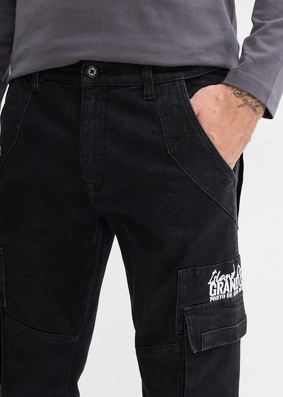 Jean extensible loose taille &eacute;lastiqu&eacute;e, droit, bonprix