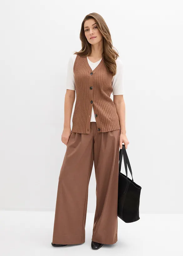 Gerippte Strickweste, bonprix