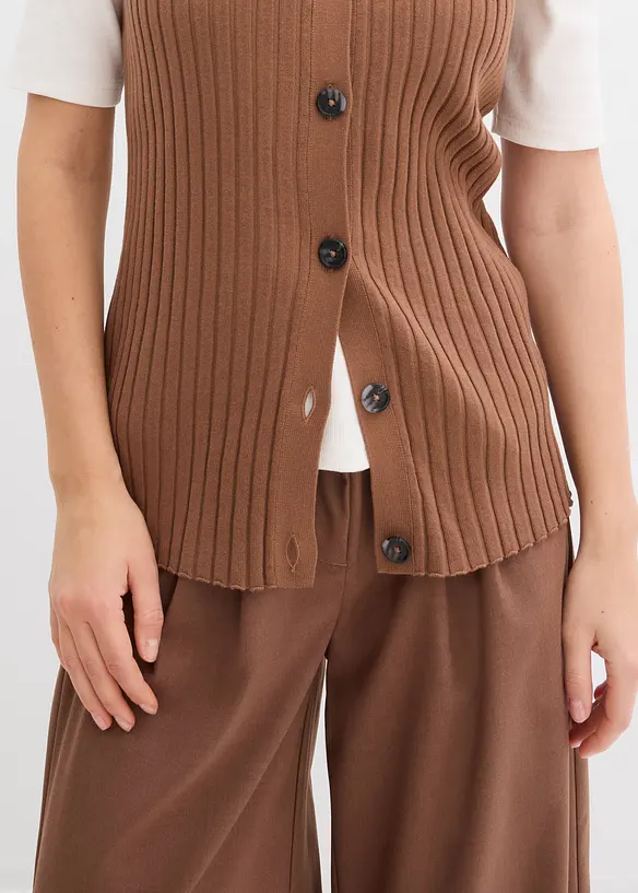 Gerippte Strickweste, bonprix