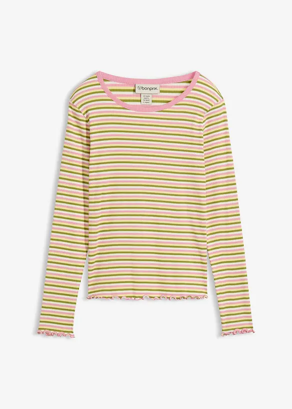 Rippshirt gestreift aus Bio-Baumwolle, bonprix