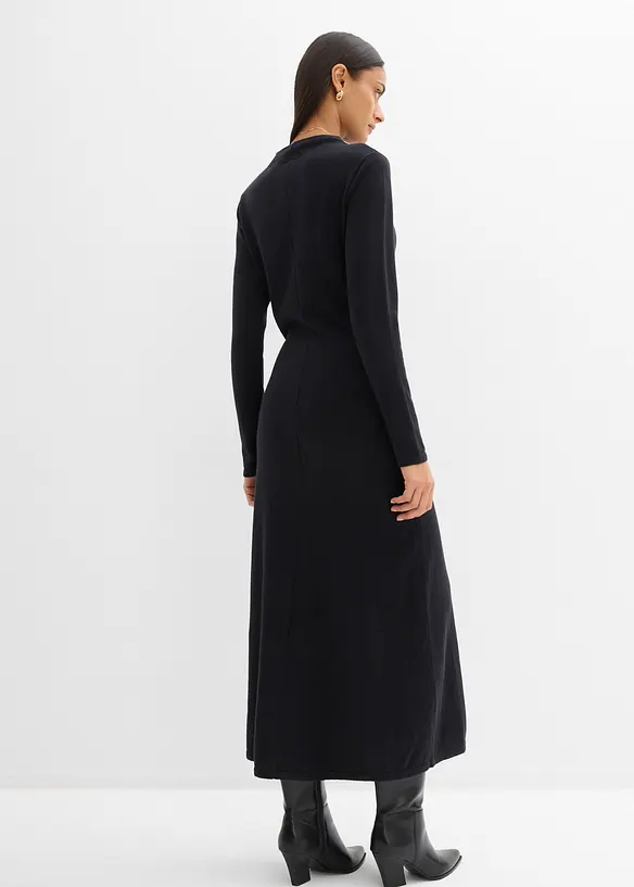 Feinstrick-Maxikleid mit Kaschmiranteil, bonprix