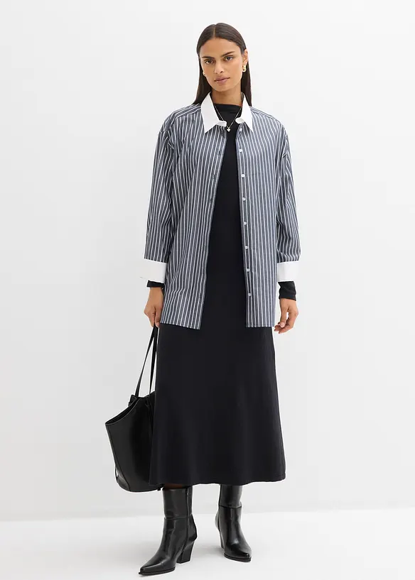 Feinstrick-Maxikleid mit Kaschmiranteil, bonprix