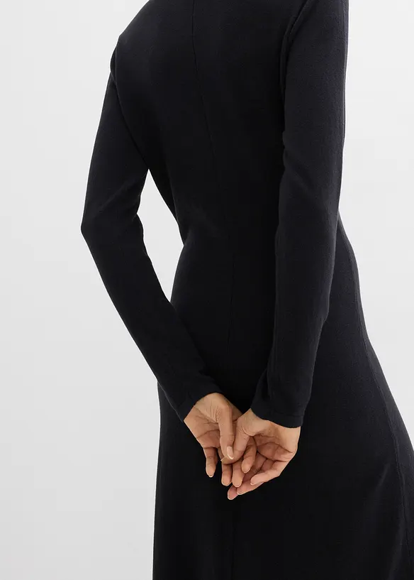 Feinstrick-Maxikleid mit Kaschmiranteil, bonprix