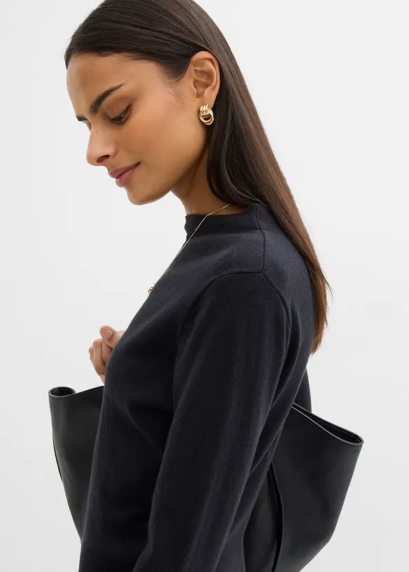 Feinstrick-Maxikleid mit Kaschmiranteil, bonprix