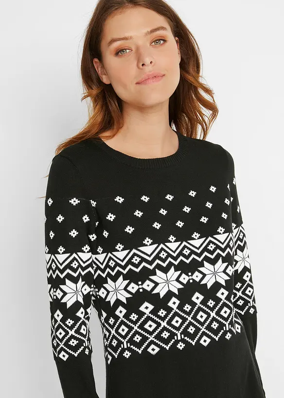 Strickkleid mit Norwegermuster, bonprix