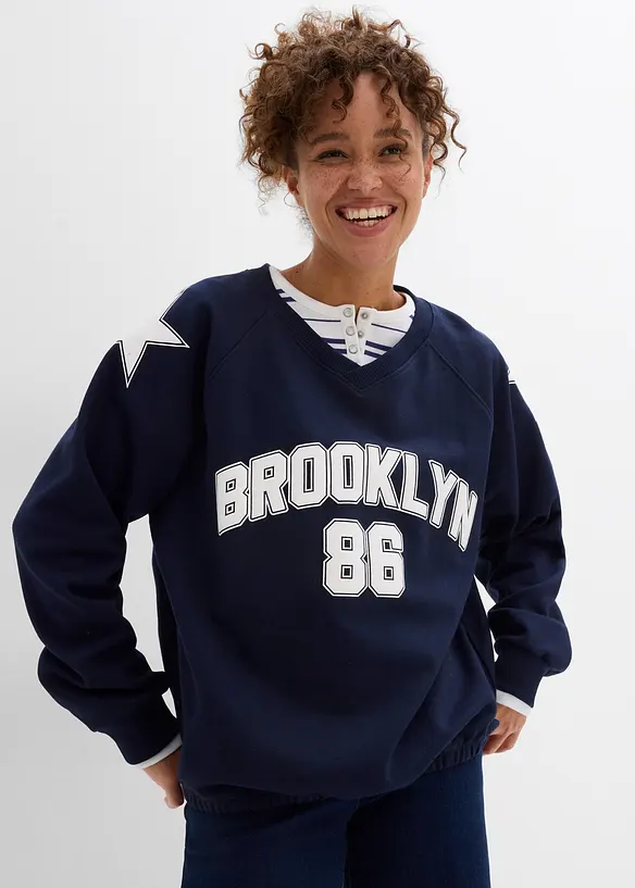 Oversize-Sweatshirt aus weichem Baumwoll-Mix, bonprix