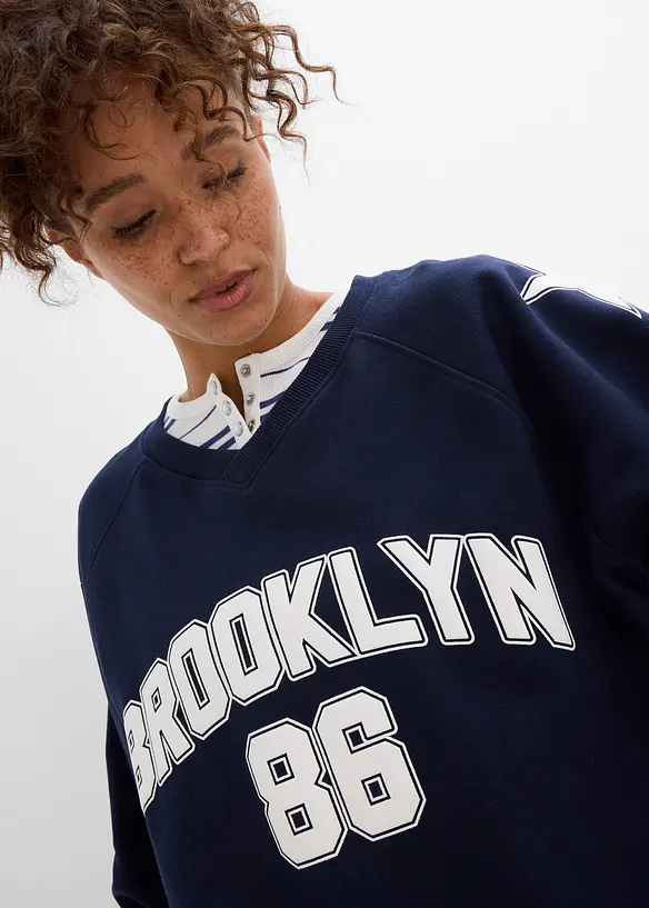 Oversize-Sweatshirt aus weichem Baumwoll-Mix, bonprix