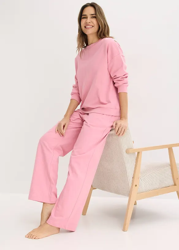 Sweat Hausanzug mit Biesen, bonprix