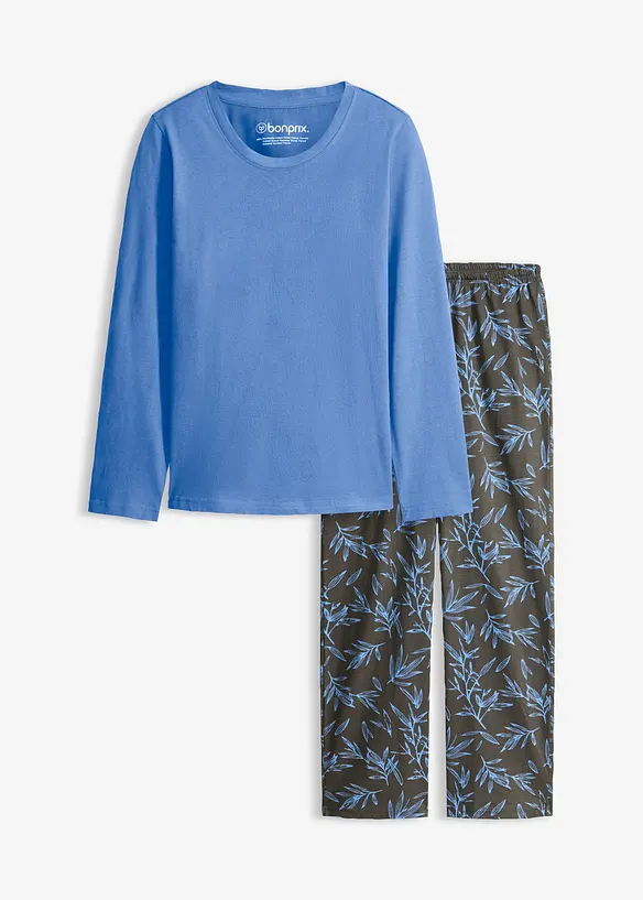 Pyjama (3-tlg.Set) aus reiner Baumwolle, bonprix