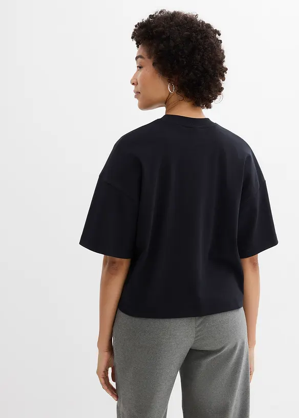 Kurzes Oversize-Shirt aus reiner schwerer Bio-Baumwolle, bonprix