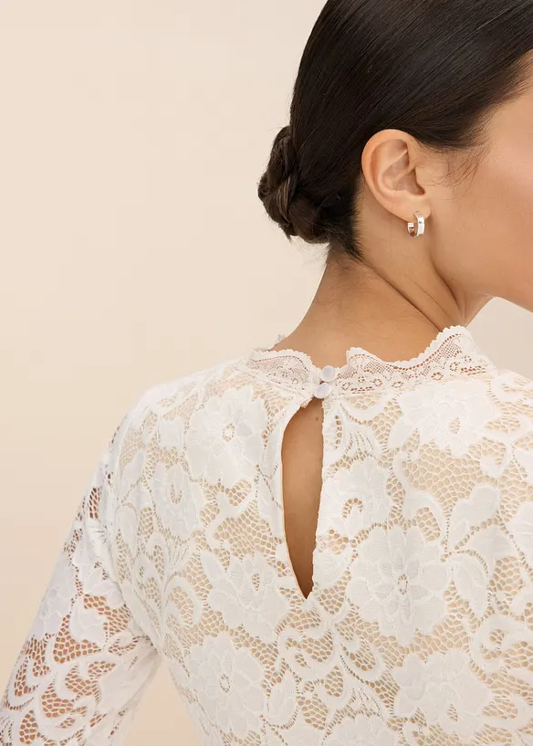 Haut manches longues en dentelle, bonprix