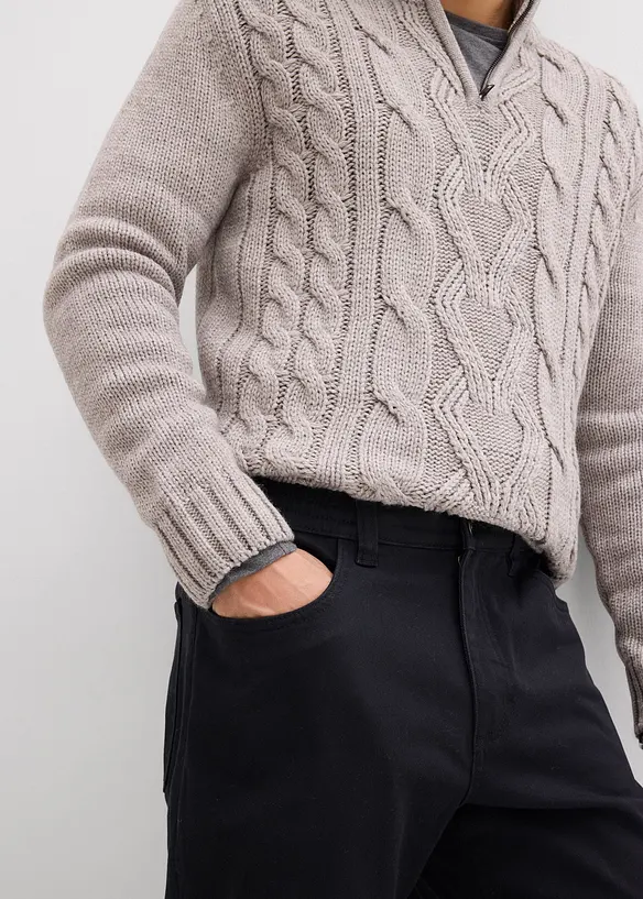 Relaxed Fit Stretch-Hose mit Dehnbund, Straight, bonprix